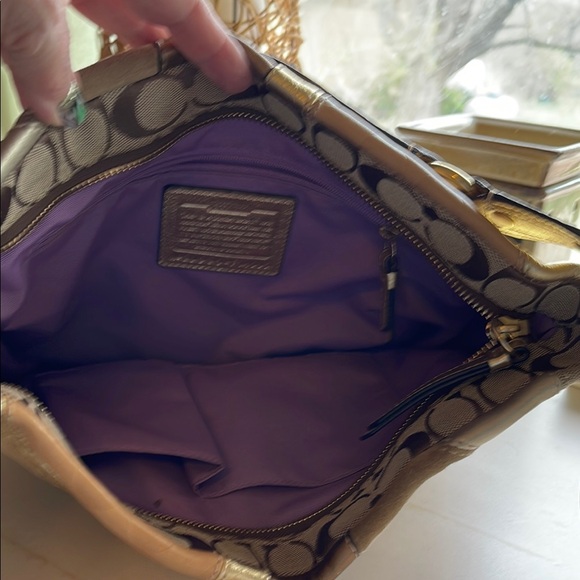 Coach Gold and Brown Patchwork Bag - Picture 3 of 3